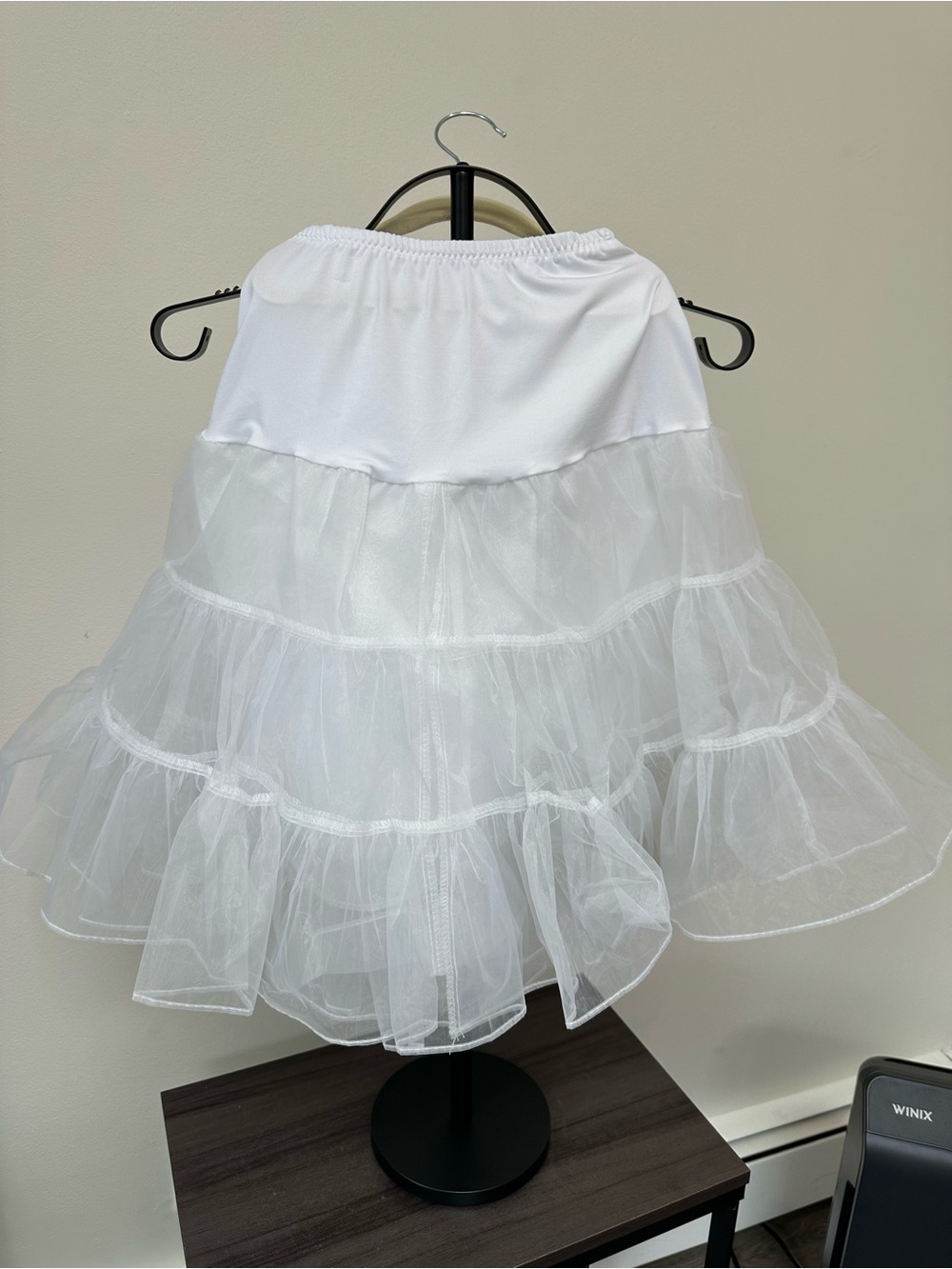 White Layered Tulle Petticoat Skirt